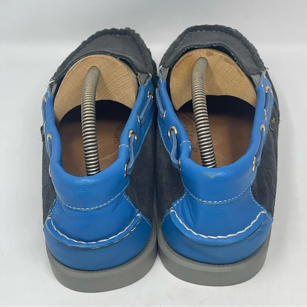 Dije California Loafers Mens 11 Blue Gray Suede Slip On Moccasins Boat Shoes - Picture 9 of 14